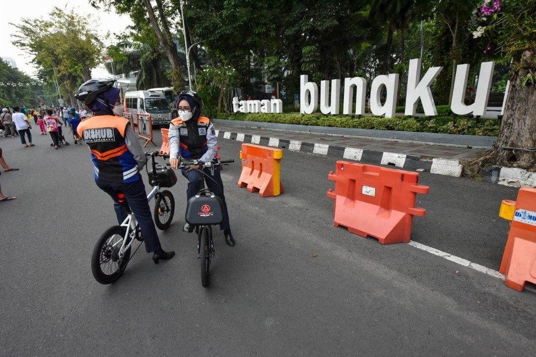 Salah satu titik Car Free Day di kota Surabaya, Jawa Timur. Foto: dokumentasi/istimewa
