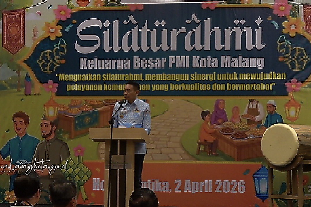 Wali Kota Malang Wahyu Hidayat saat menghadiri Silaturahmi Keluarga Besar PMI Kota Malang. Foto: dokumentasi