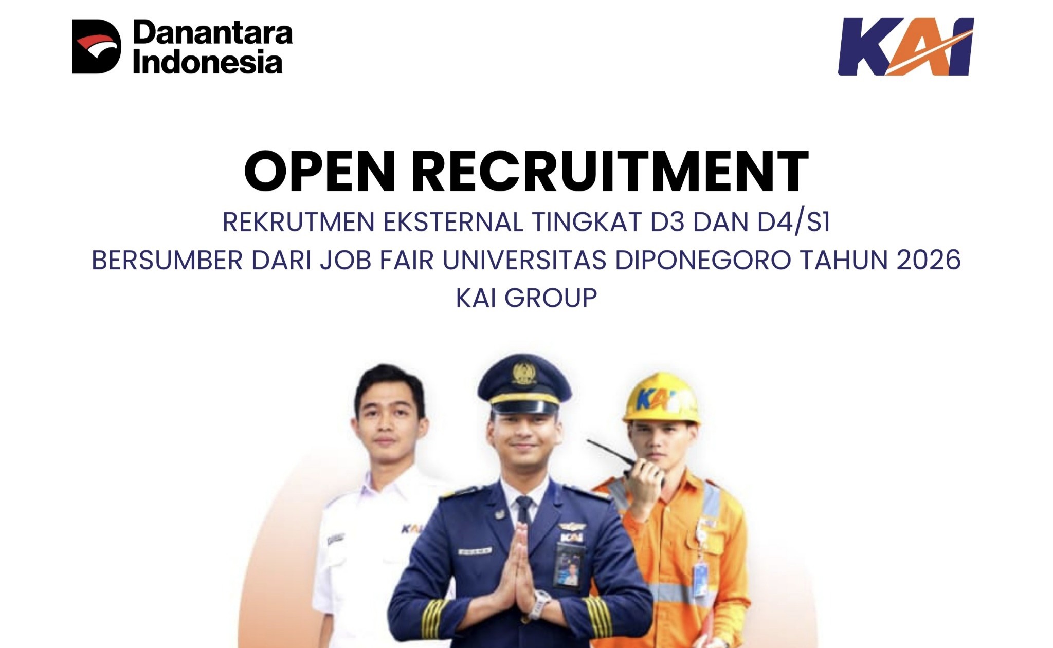 KAI buka rekrutmen bagi lulusan D3 hingga S1. (dok KAI)
