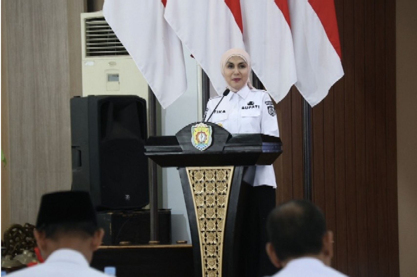 Bupati Kendal Dyah Kartika Permanasari saat menyampaikan sambutan pembukaan Musrenbang RKPD Kabupaten Kendal 2027. Foto: dokumentasi