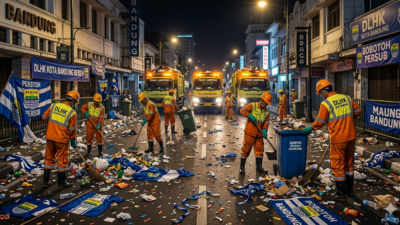 Konvoi Kemenangan Persib, DLH Kota Bandung Panen Puluhan Ton Sampah, Dominasi Botol Plastik
