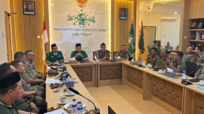 Pembekalan Calon Peserta Susbanpim VIII utusan Satkorwil Banser Jawa Tengah di gedung PWNU Jateng, jl. dr. Cipto 180 Kota Semarang,, Rabu (6/5/2026) petang. Foto: dokumentasi