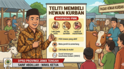 Ilustrasi AI Google Gemini: Wakil Ketua DPRD Jateng Sarif Abdillah melakukan sosialisasi PMK. Foto: lingkar.co