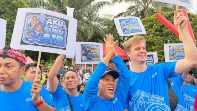 Ratusan warga kota semarang ikuti Event Mlaku Bareng dalam rangka Hari Jadi ke-479 Kota Semarang di kawasan Simpang Lima. (dok Istimewa)