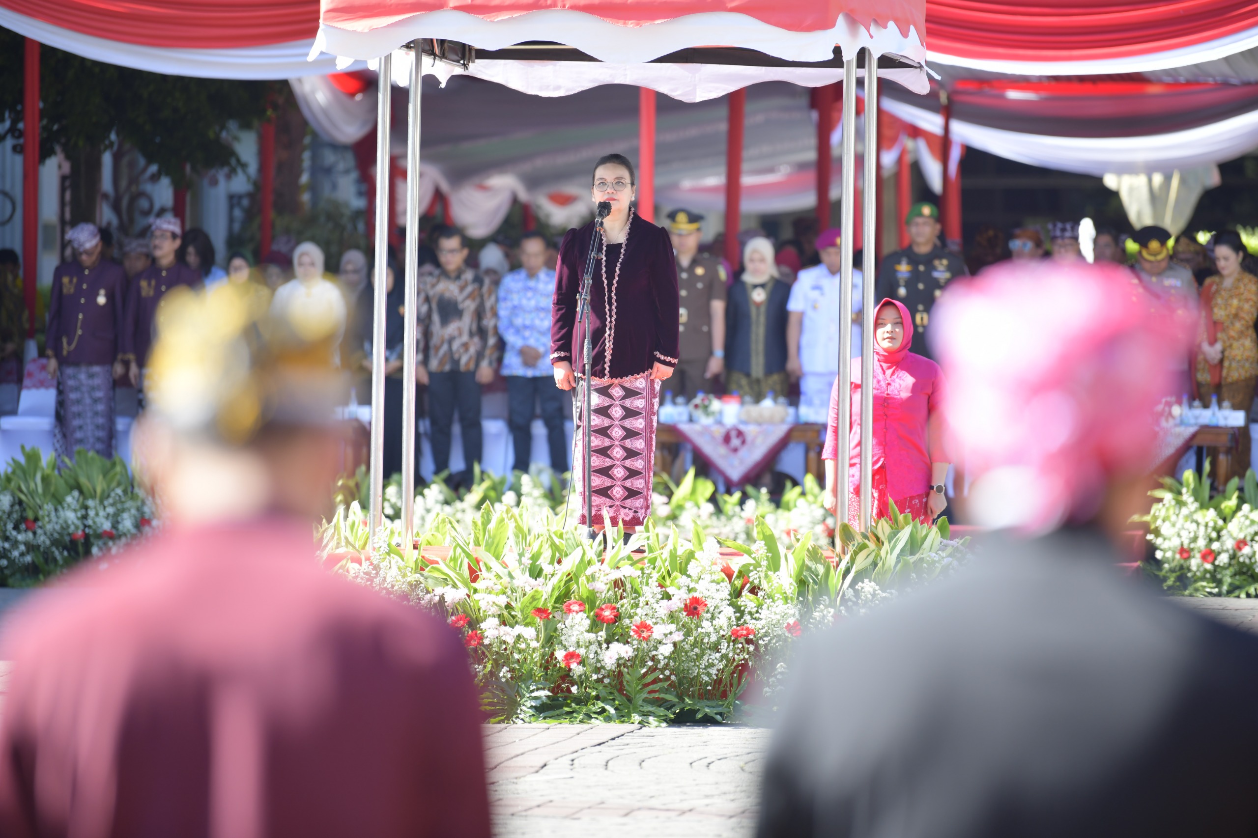 Walikota Semarang, Agustina Wilujeng Pramestuti saat memimpin udara HJKS 2026. (dok Pemkot Semarang)